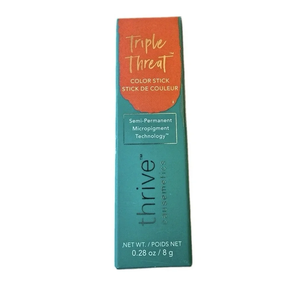 Thrive Causemetics Triple Threat Color Stick Natalia Red Orange Matte Lip Blush